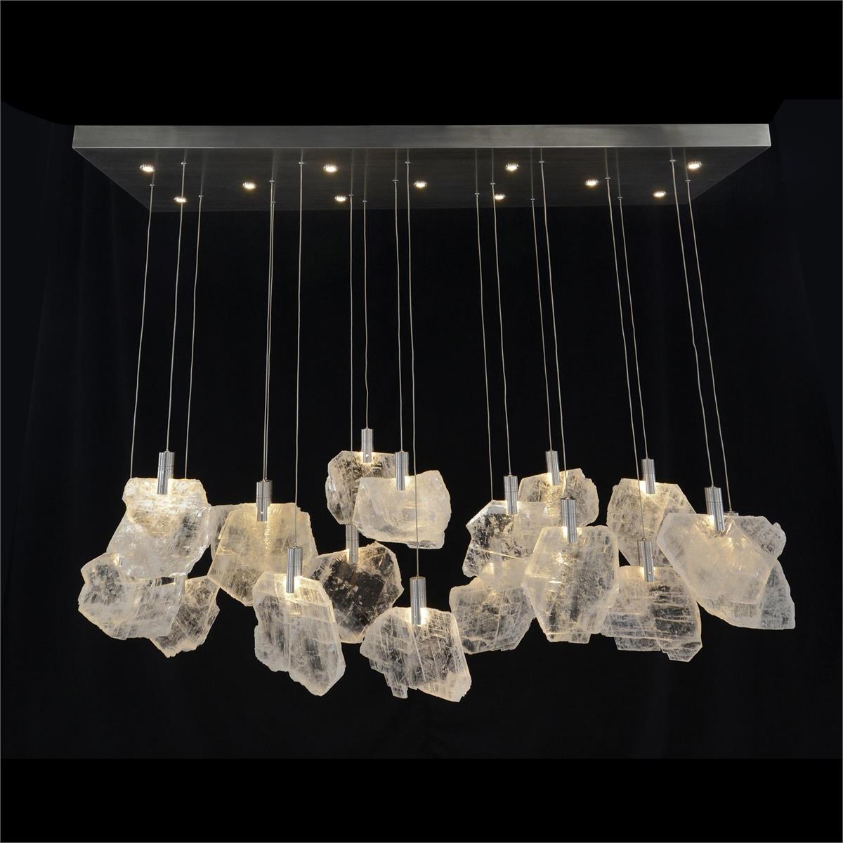 Selenite Pane Horizontal Chandelier 57"W - Merlin Lamps