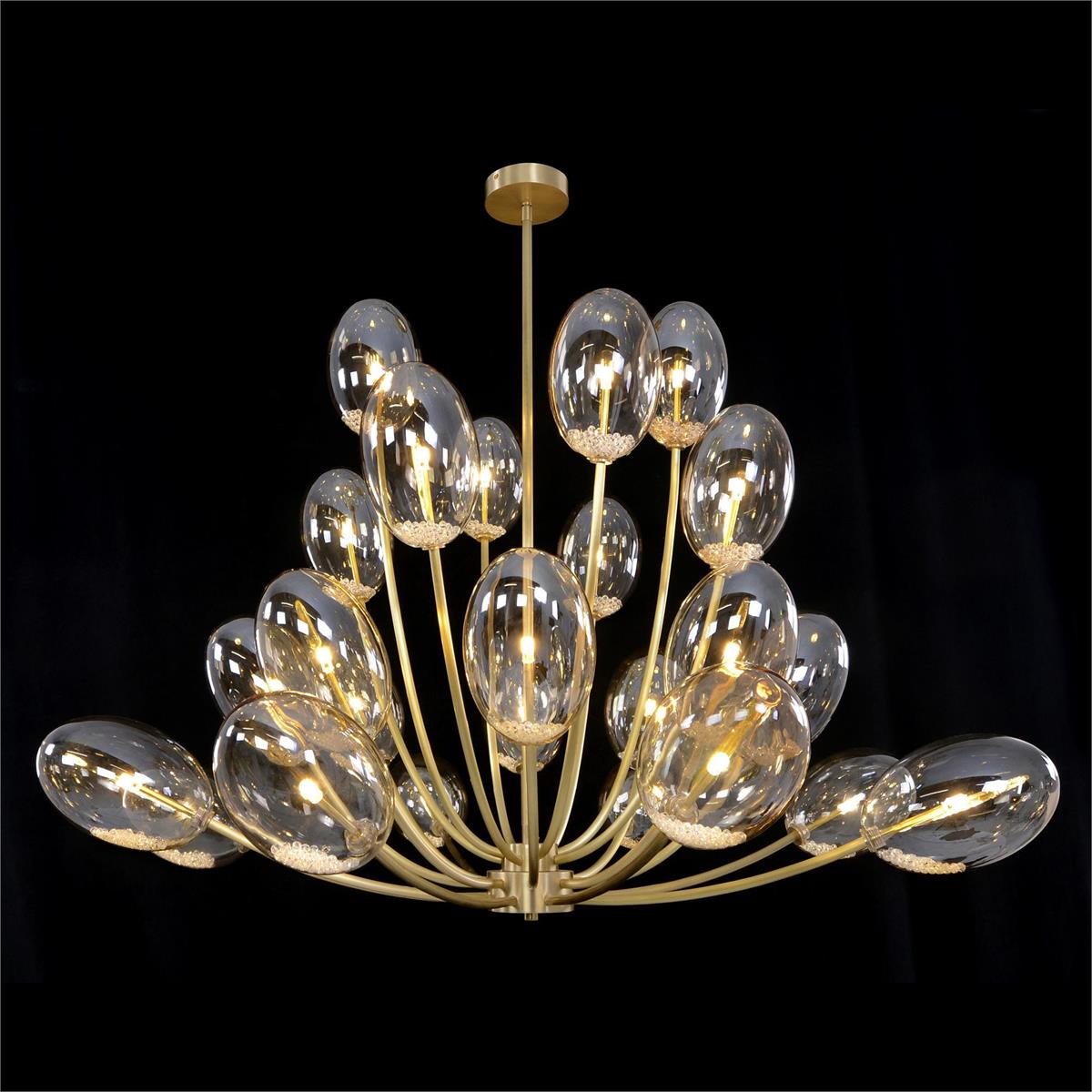 Echo: Glass Globe Twenty-Four-Light Chandelier - Merlin Lamps