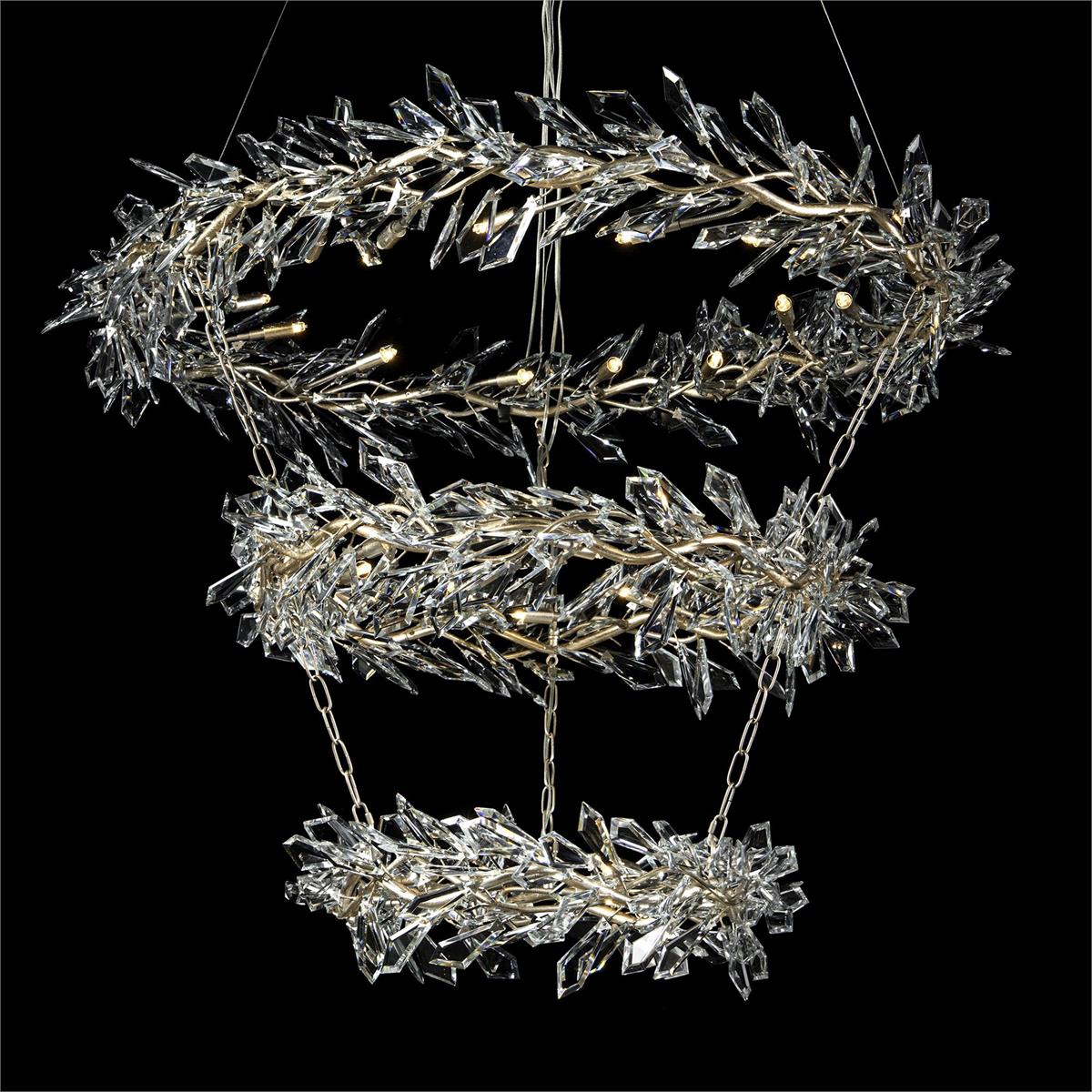 Kotta Thirty-Four-Light Three-Tier Cut-Crystal Pendant Chandelier AJC-9280 - Merlin Lamps