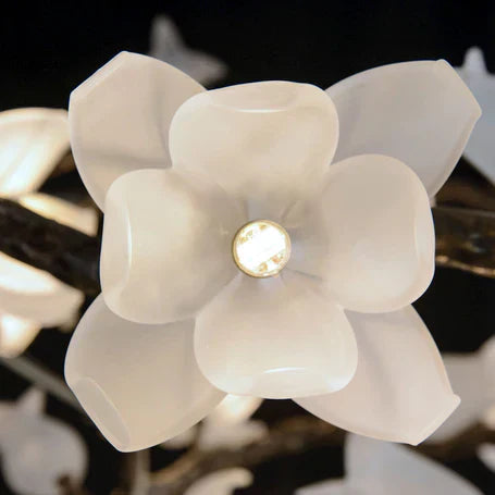 Churippu Magnolia & Tulip Glass Bronze Vertical Twenty-One Light Chandelier AJC-9326 - Merlin Lamps