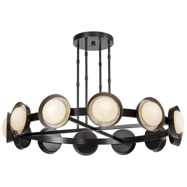 PrismFlow Alabaster Metal Chandelier