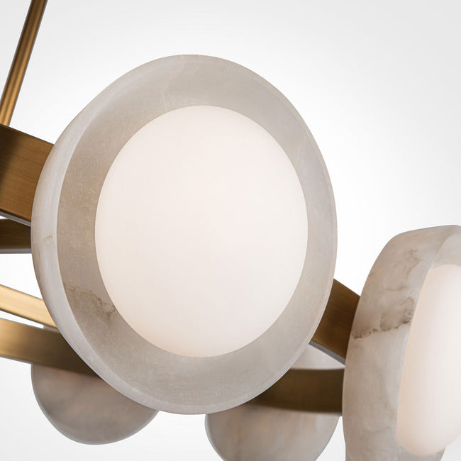 PrismFlow Alabaster Metal Chandelier