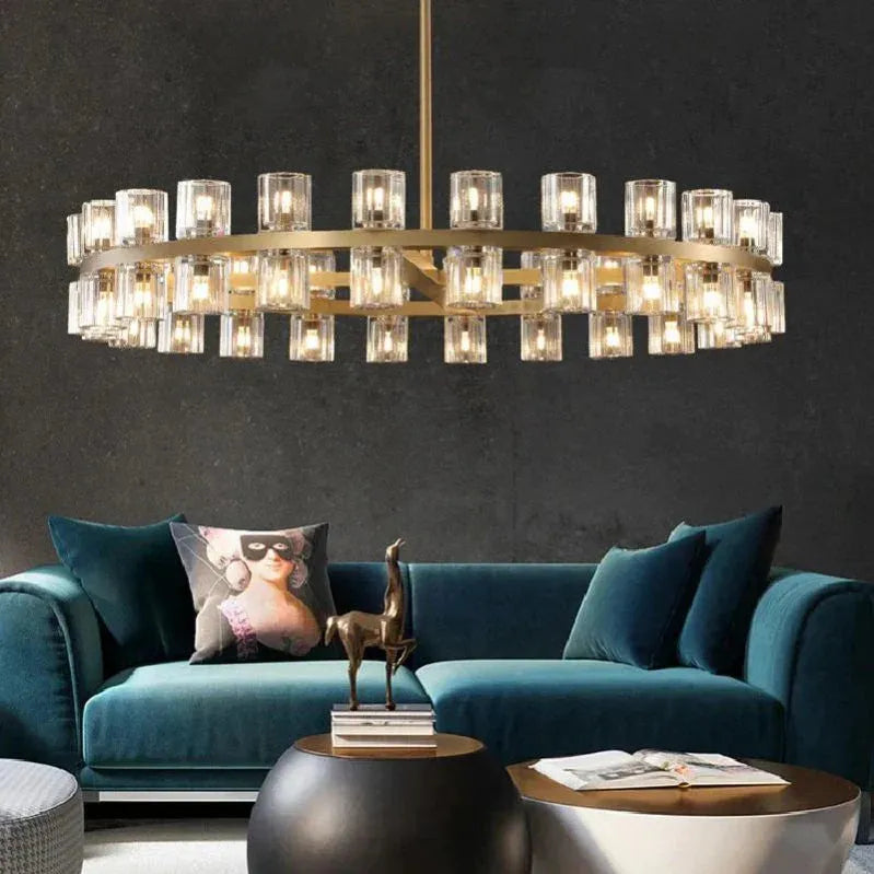 Auraline Crystal Round Chandelier 60"