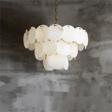 Charlene Alabaster Multi-Tier Round Chandelier - Merlin Lamps