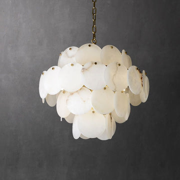 Charlene Alabaster Multi-Tier Round Chandelier - Merlin Lamps