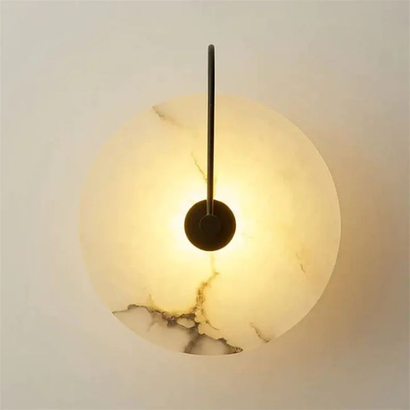 Cairo Alabaster Modern Round Wall Sconce
