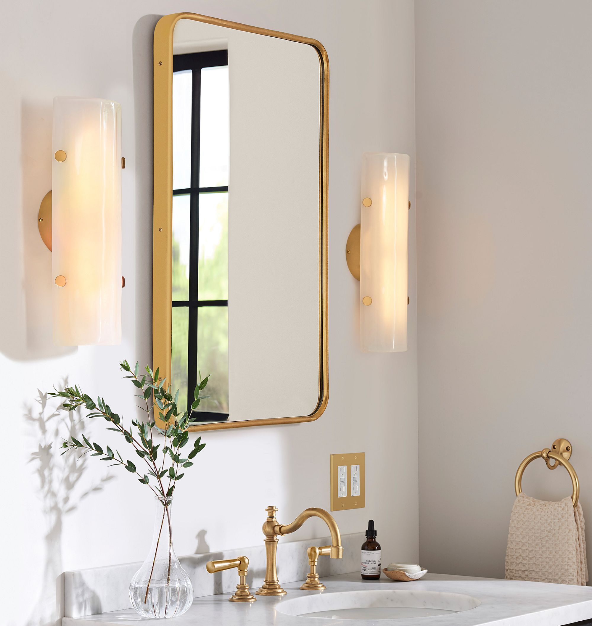 JC Alilang LED Glass Wall Sconce 16"