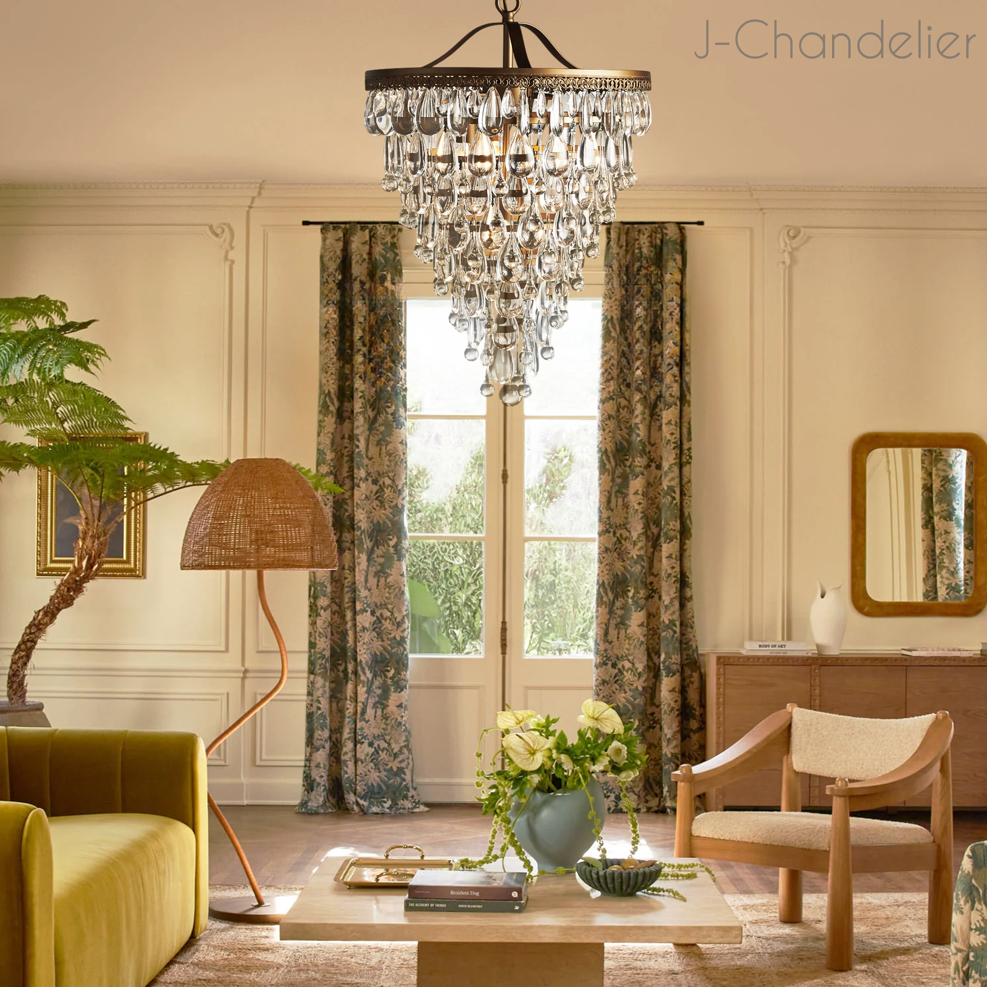 Anabella Round Chandelier 17''23''H