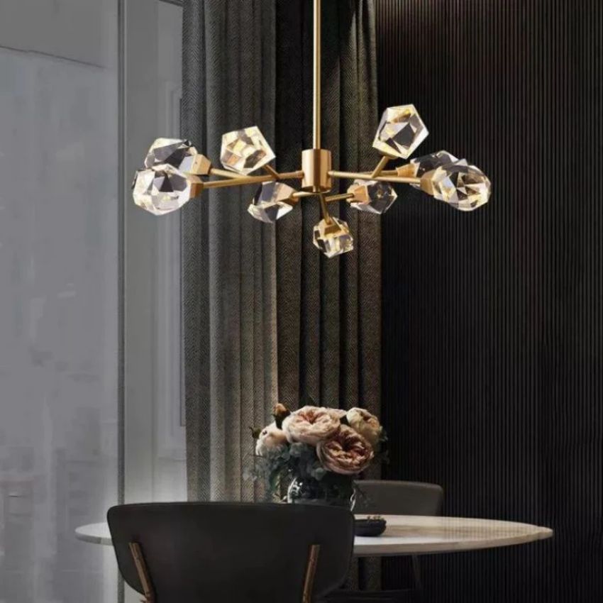 JC Nicole Faceted Oval Chandelier For Living Room