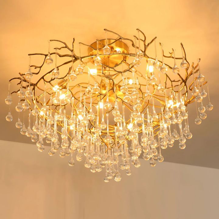 JC Arcadia Branch Brass Chandelier