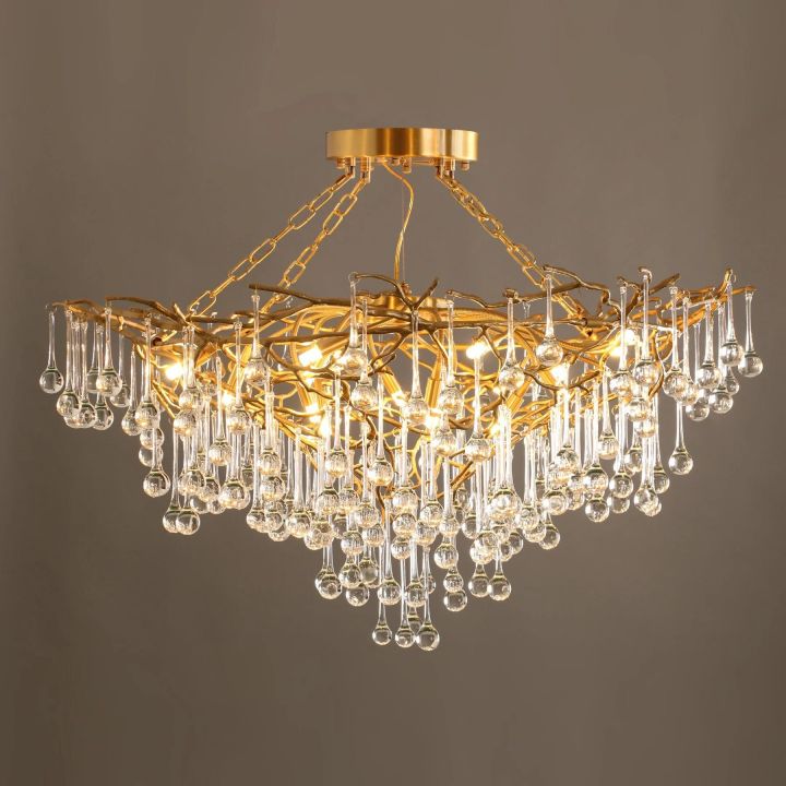 JC Arcadia Branch Brass Chandelier