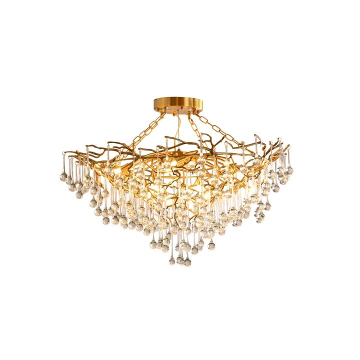 JC Arcadia Branch Brass Chandelier