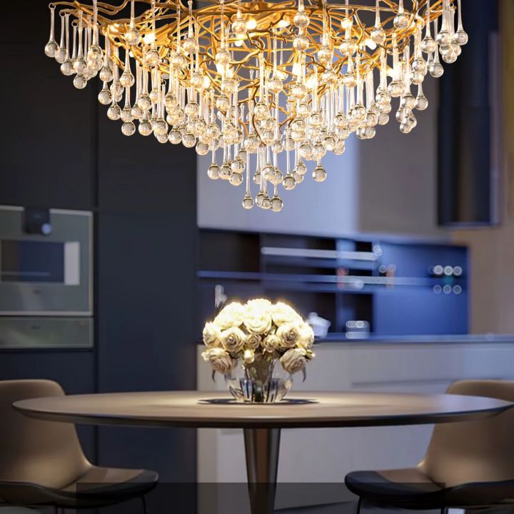 JC Arcadia Branch Brass Chandelier