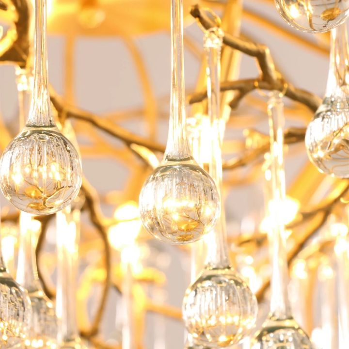 JC Arcadia Branch Brass Chandelier