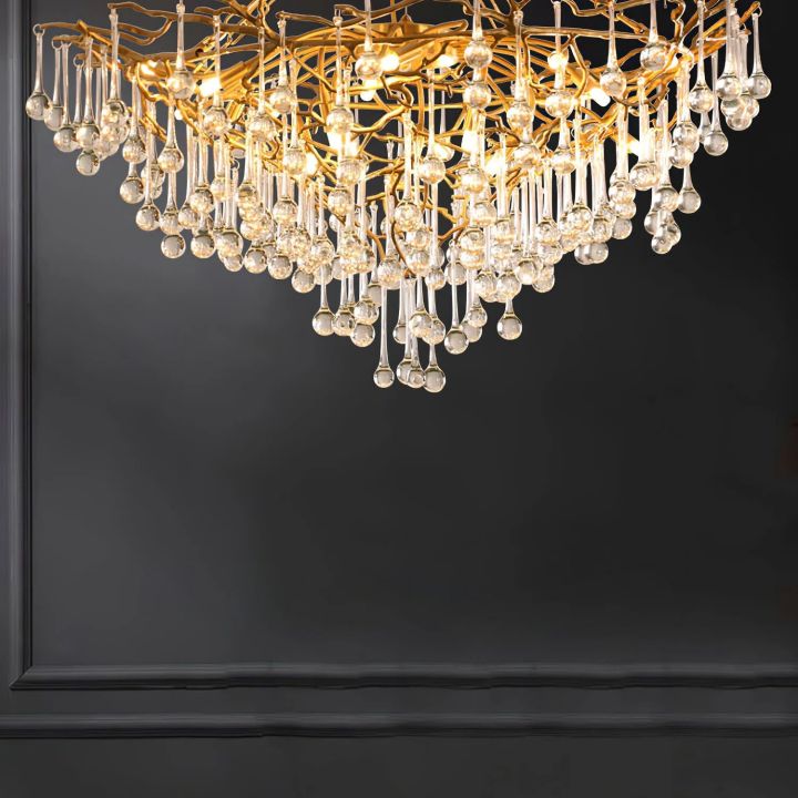 JC Arcadia Branch Brass Chandelier