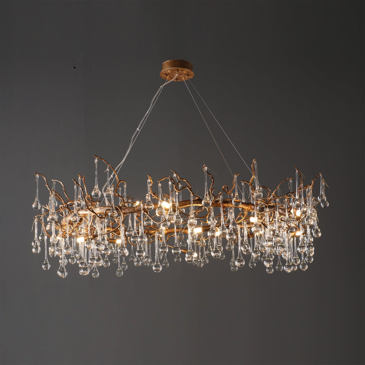 Anita Branch Brass Crystal Chandelier