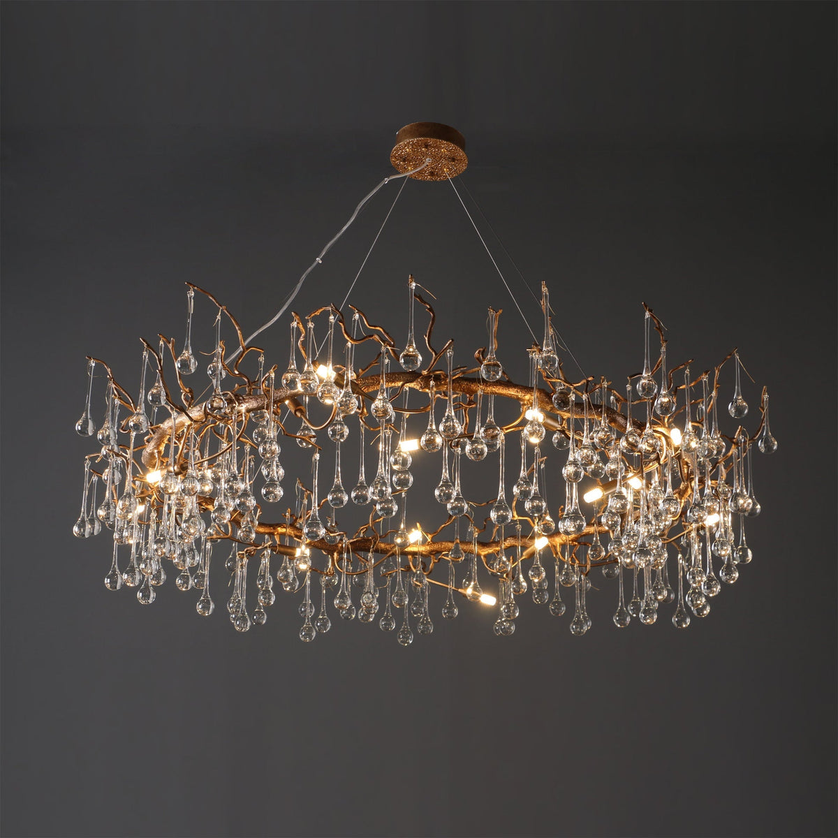 Anita Branch Brass Crystal Chandelier