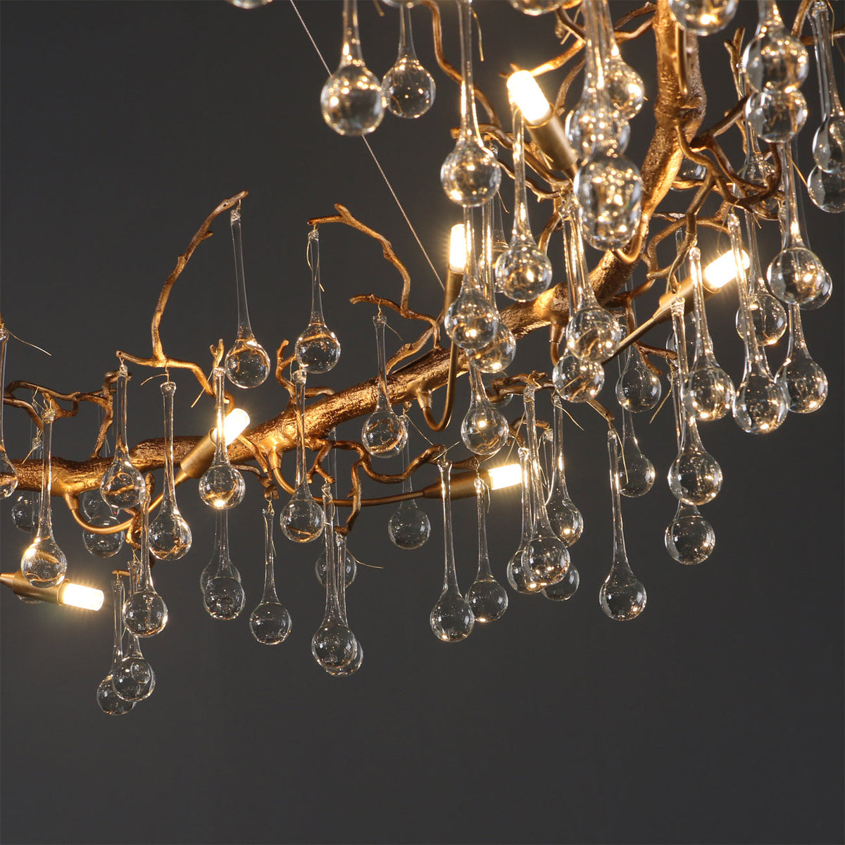 Anita Branch Brass Crystal Chandelier