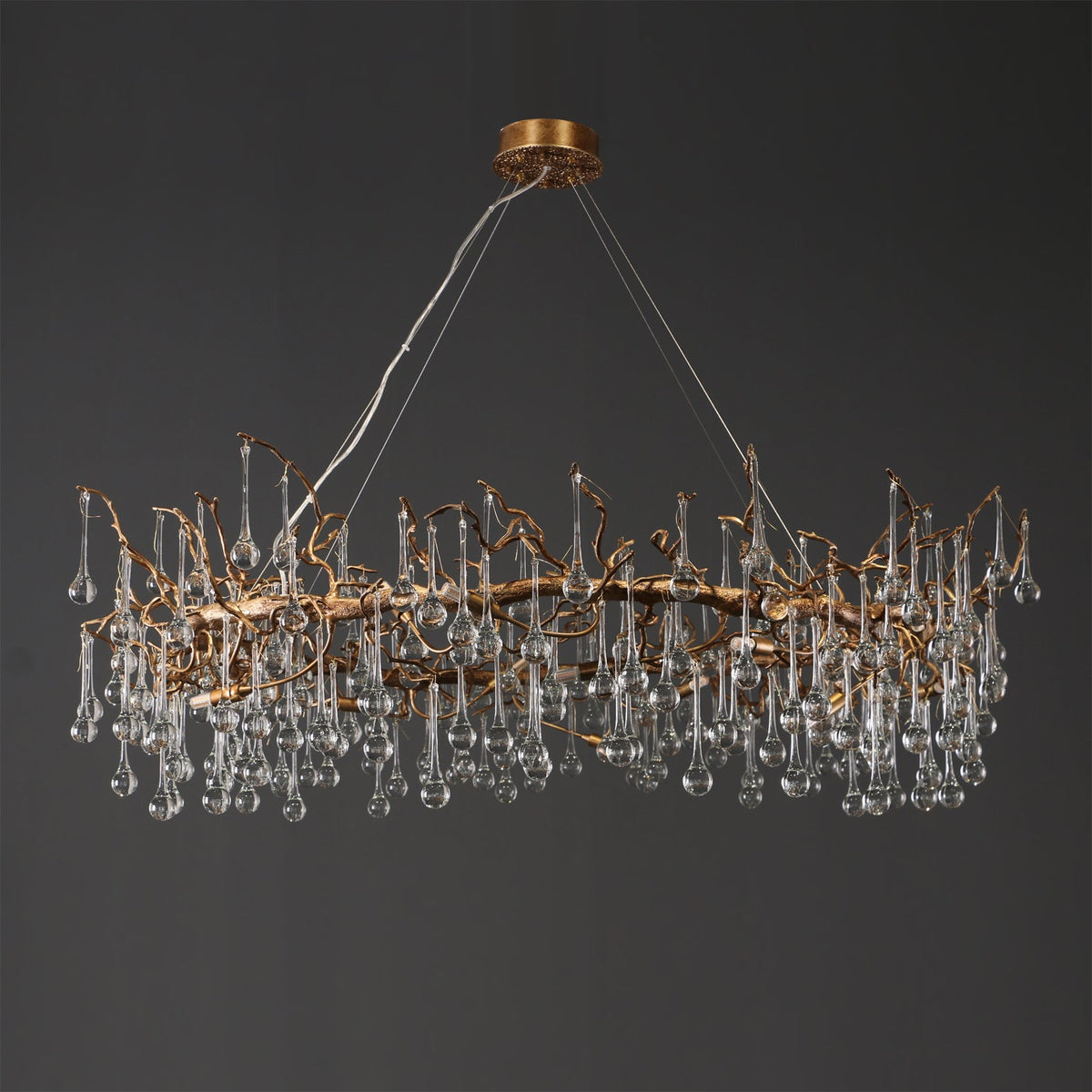 Anita Branch Brass Crystal Chandelier