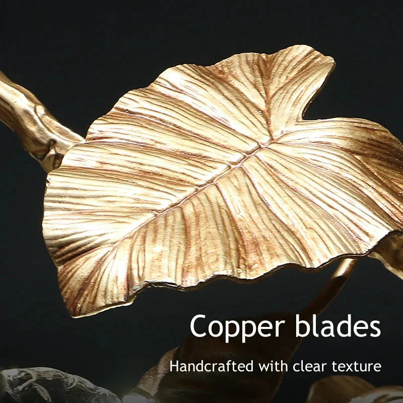 Btria Branch Copper Leaf Linear Chandelier