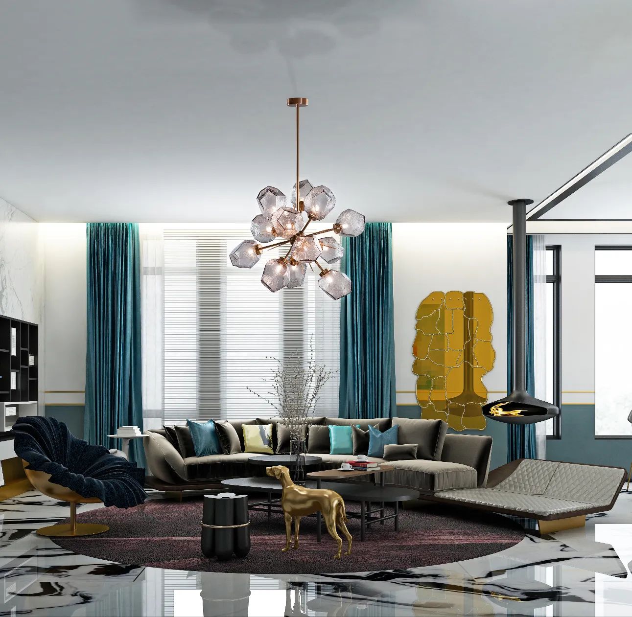 JC Angel Diamond Crystal Pendant Chandelier