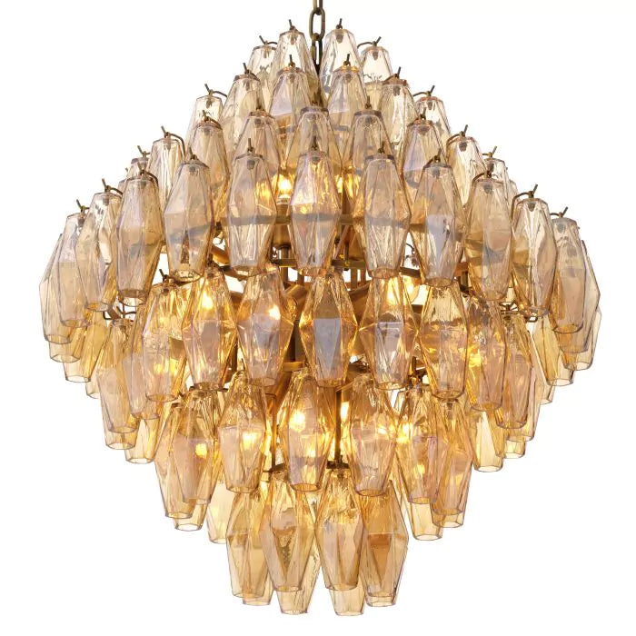 Vespera Modern Amber Glass Chandelier