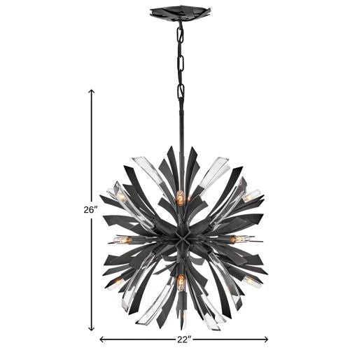 JC Bergamots 13 Lights  Chandelier  22"D