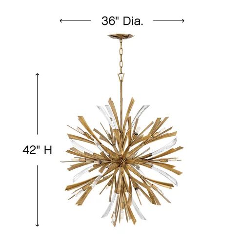 JC Bergamots 13 Lights  Chandelier 36"D