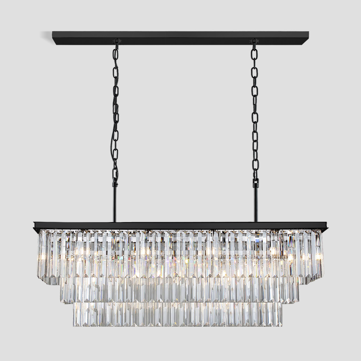 JC Rhea Crystal Rectangular Chandelier 40" 49" 61" 71"