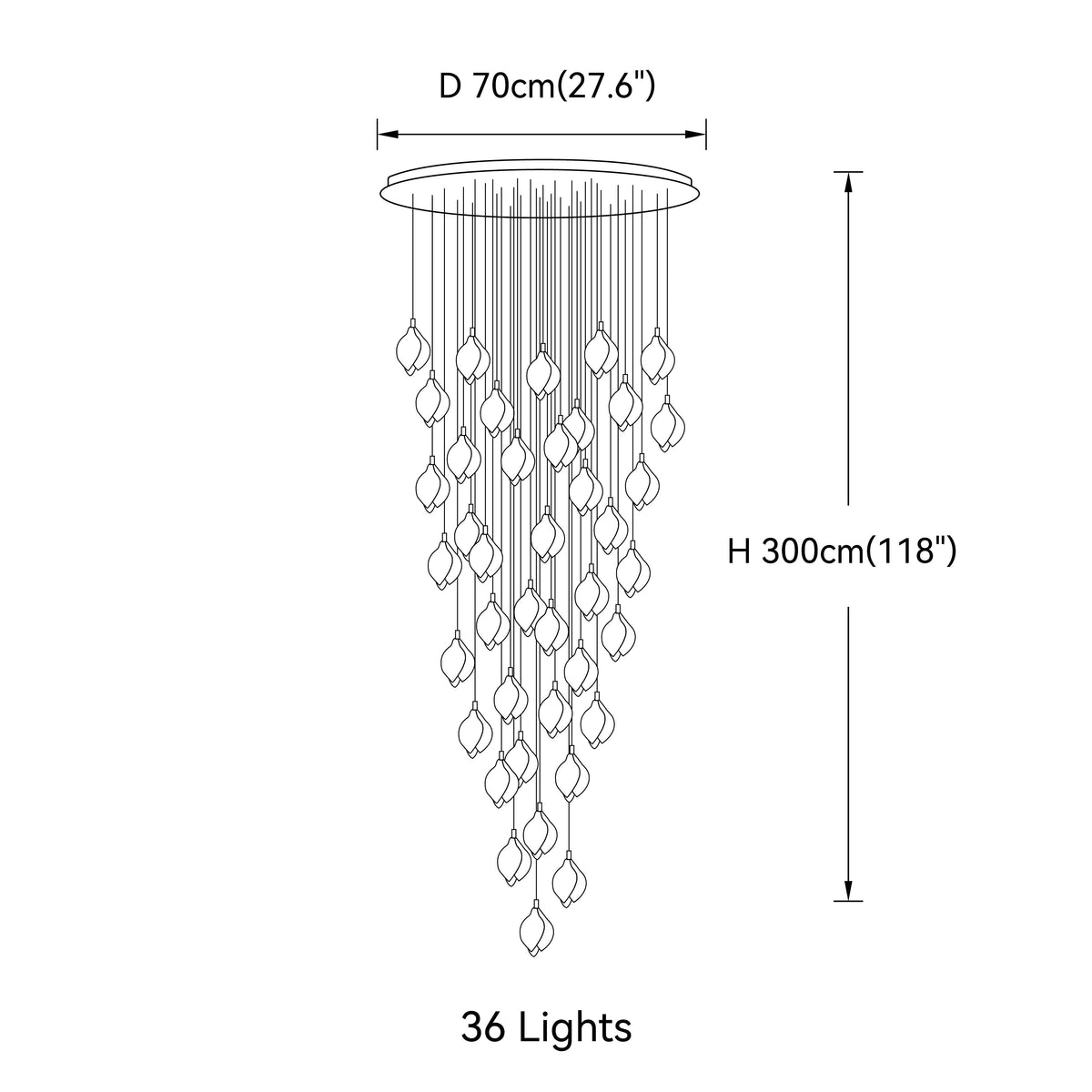 Bloom Porcelain Petals Pendant Light