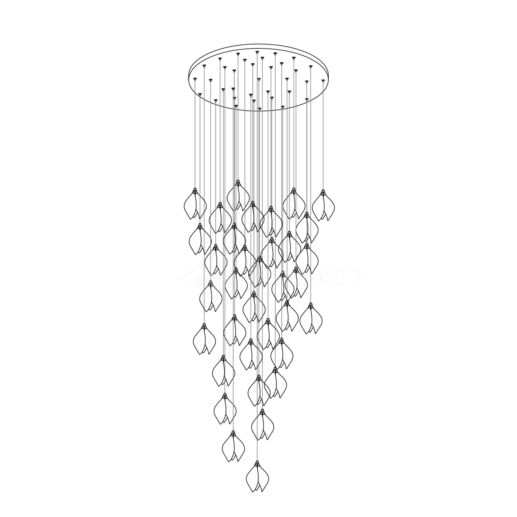 Galaxy Celeste Flora Crystal Spiral Chandelier