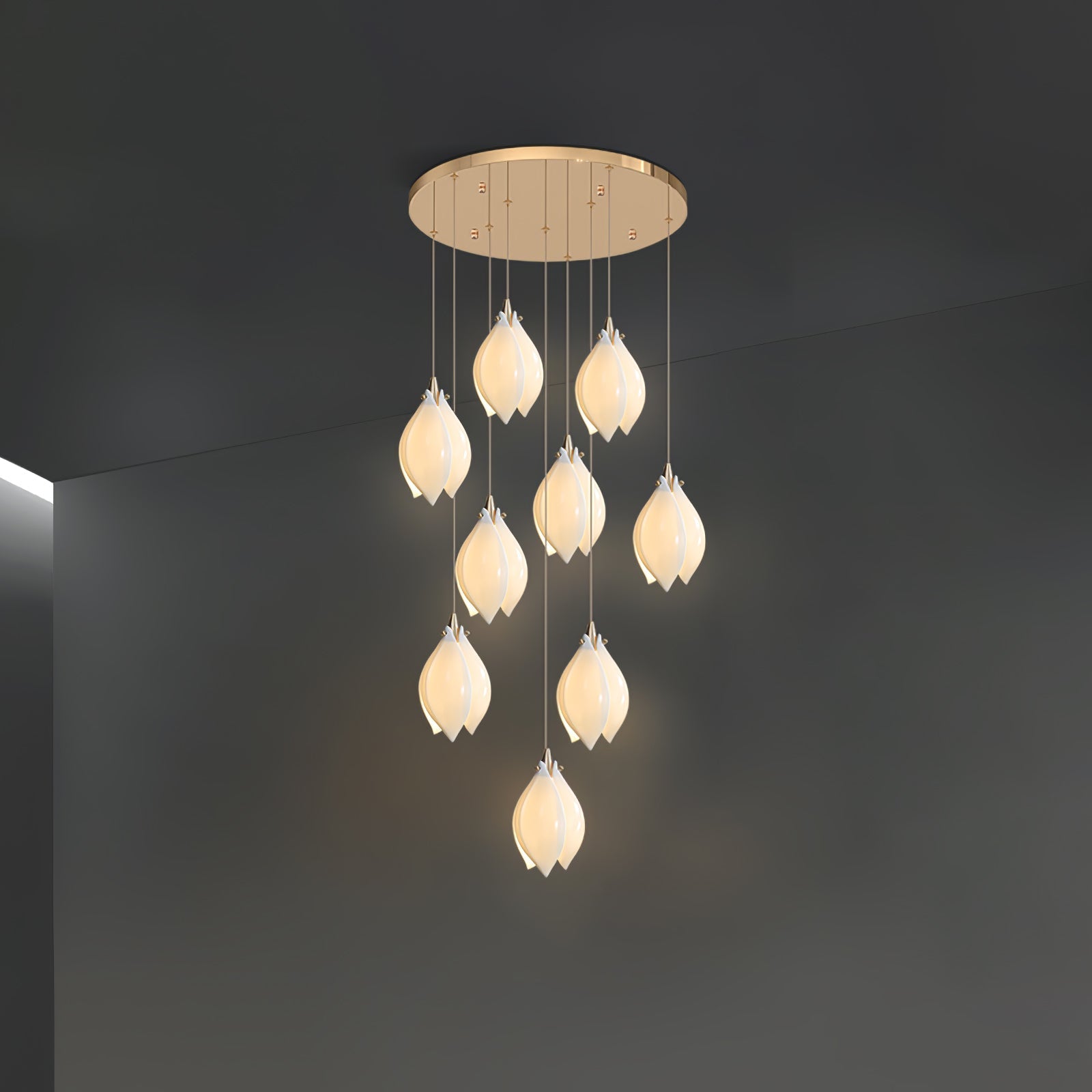 Galaxy Celeste Flora Crystal Spiral Chandelier