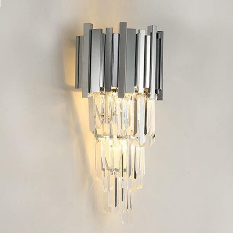 Natasha Chrome Crystal Wall Sconce 19"H