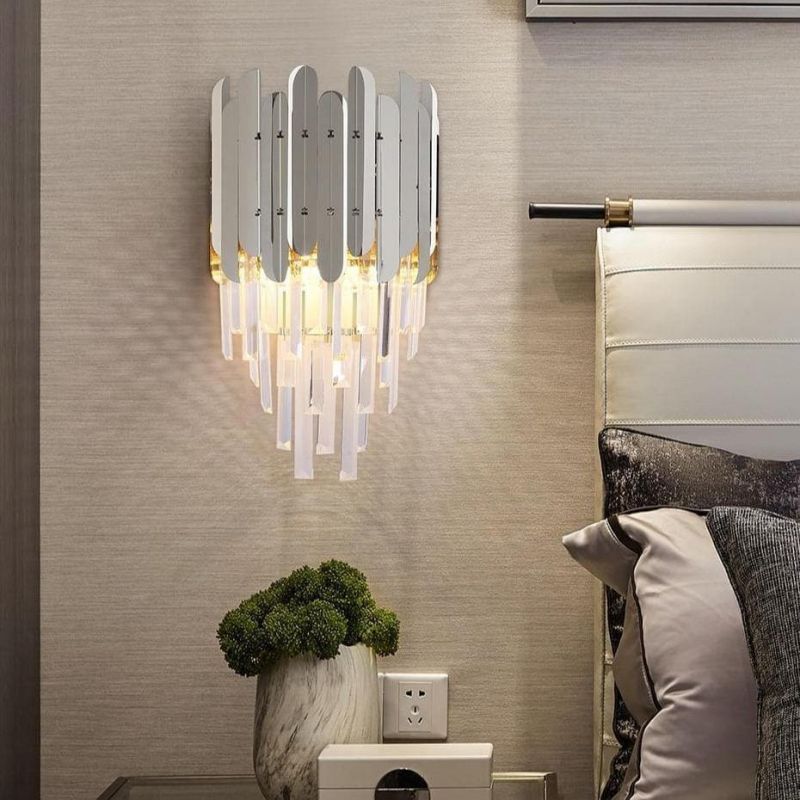 Natasha Conical Clear Crystal Wall Sconce 16"H