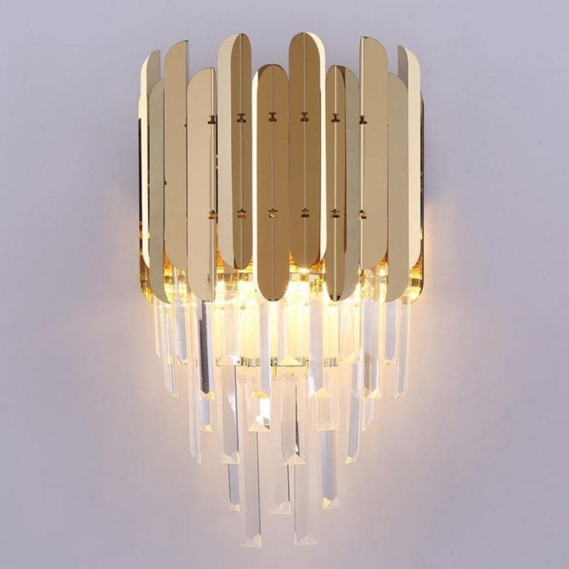 Natasha Conical Clear Crystal Wall Sconce 16"H