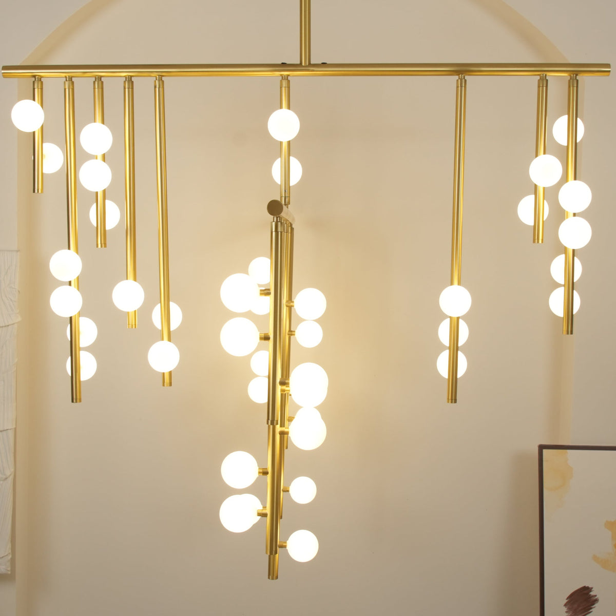 Soren Brass Glass Drop Chandelier