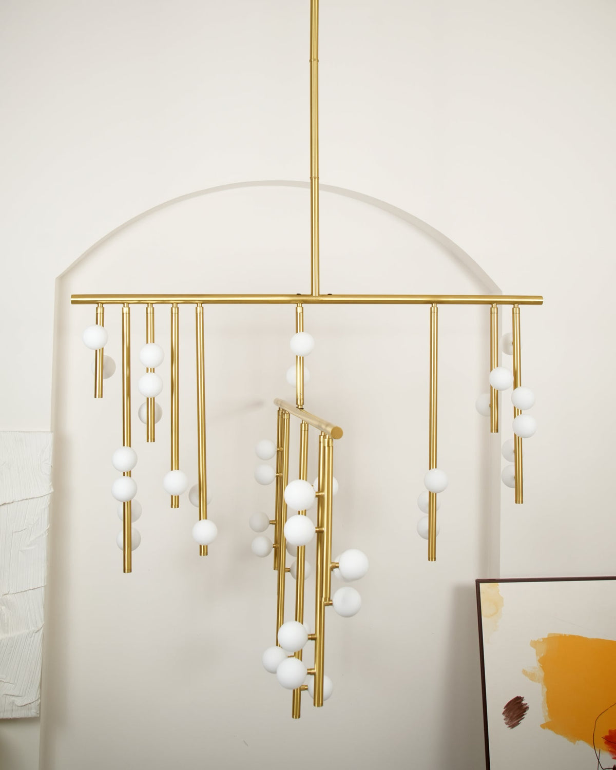 Soren Brass Glass Drop Chandelier