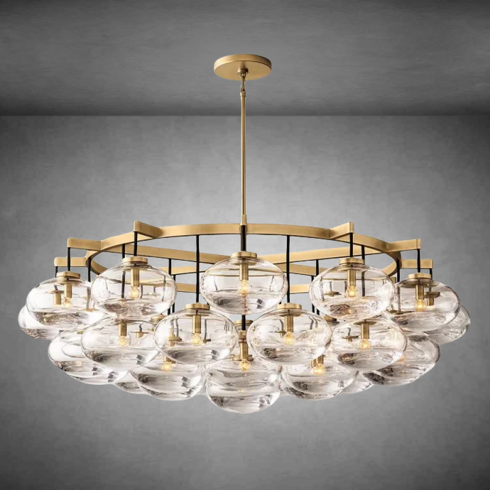 Coraline Clear Glass Round Chandelier 60"