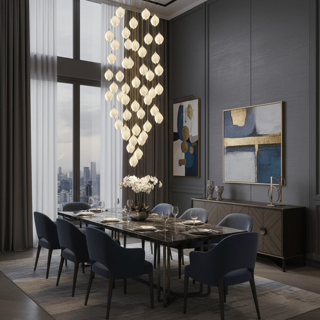 Galaxy Celeste Flora Crystal Spiral Chandelier