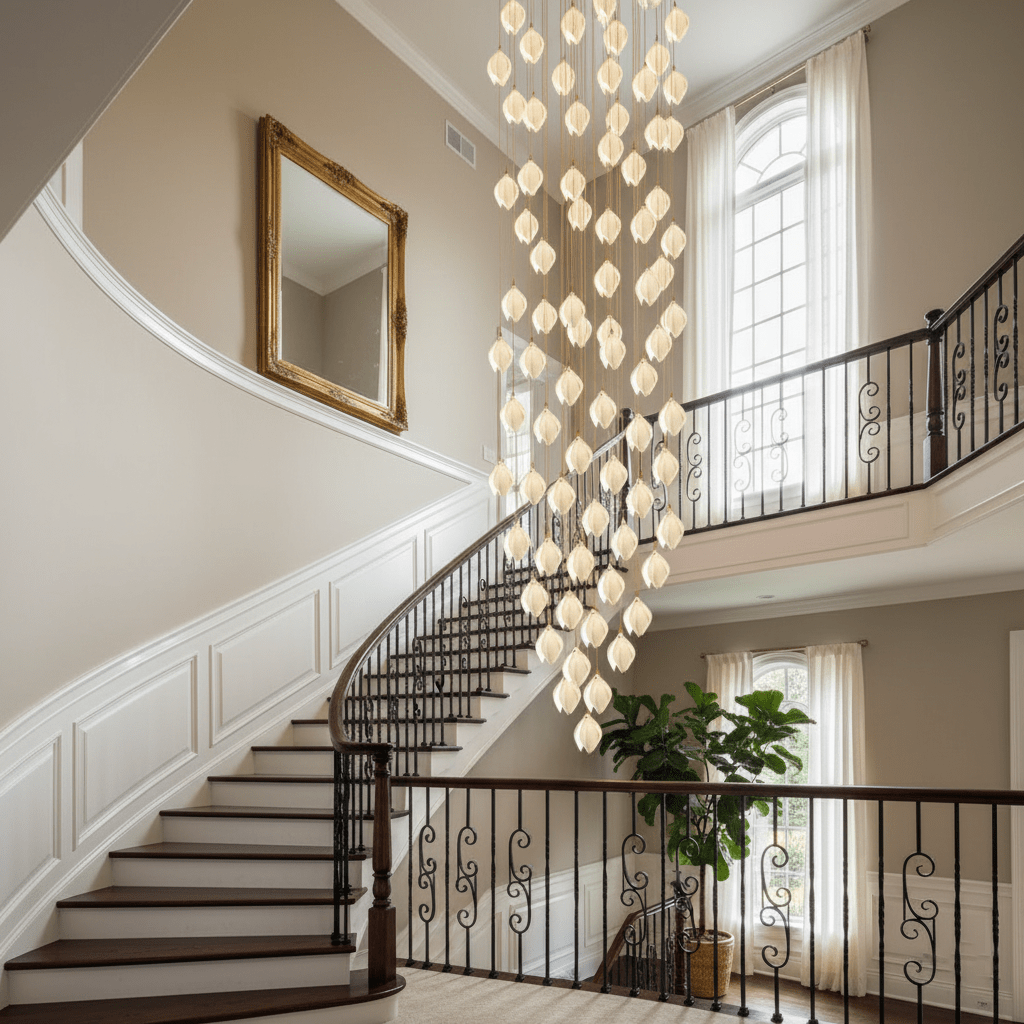 Galaxy Celeste Flora Crystal Spiral Chandelier