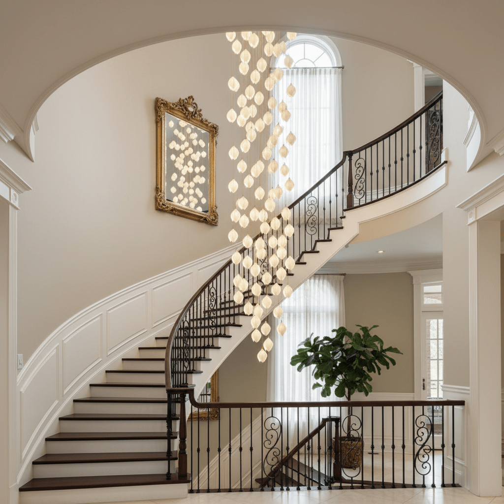 Galaxy Celeste Flora Crystal Spiral Chandelier