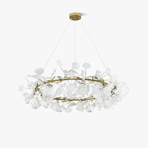 JC Ginkgo Ceramic Circle Chandelier