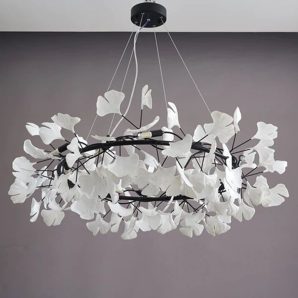 JC Ginkgo Ceramic Circle Chandelier