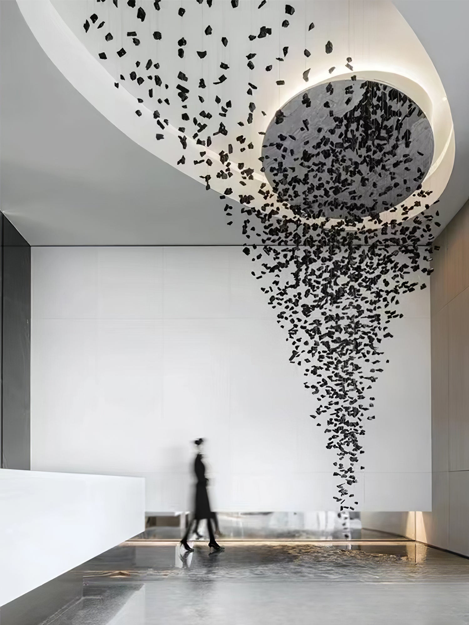 The Charcoal Halo LED Stone Crystal Chandelier