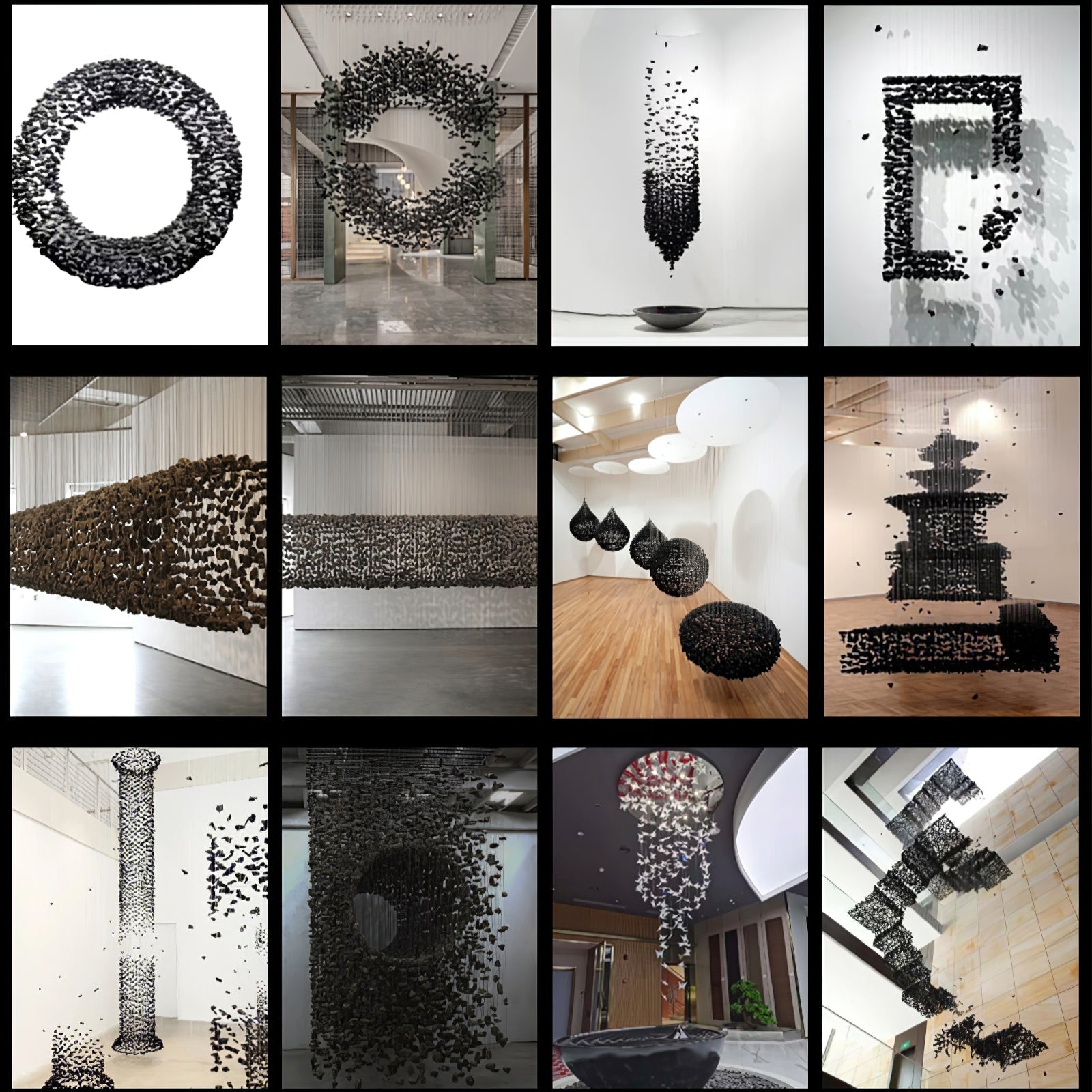 The Charcoal Halo LED Stone Crystal Chandelier