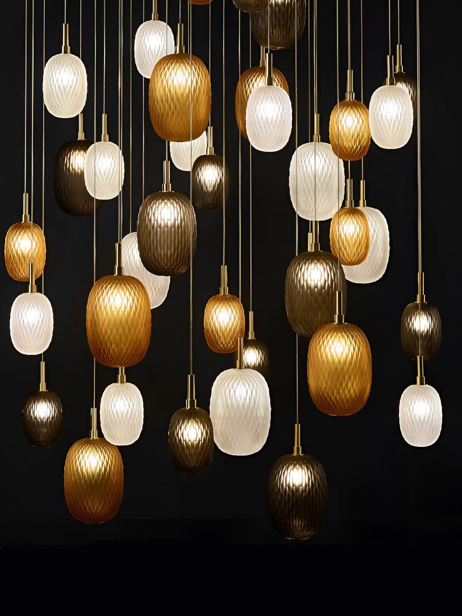 Galaxy Chromatic Gem Drop Spiral Chandelier