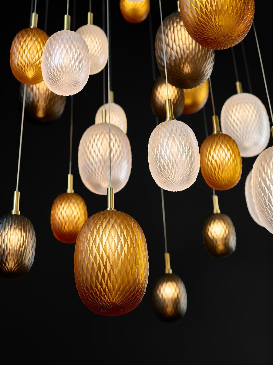 Galaxy Chromatic Gem Drop Spiral Chandelier
