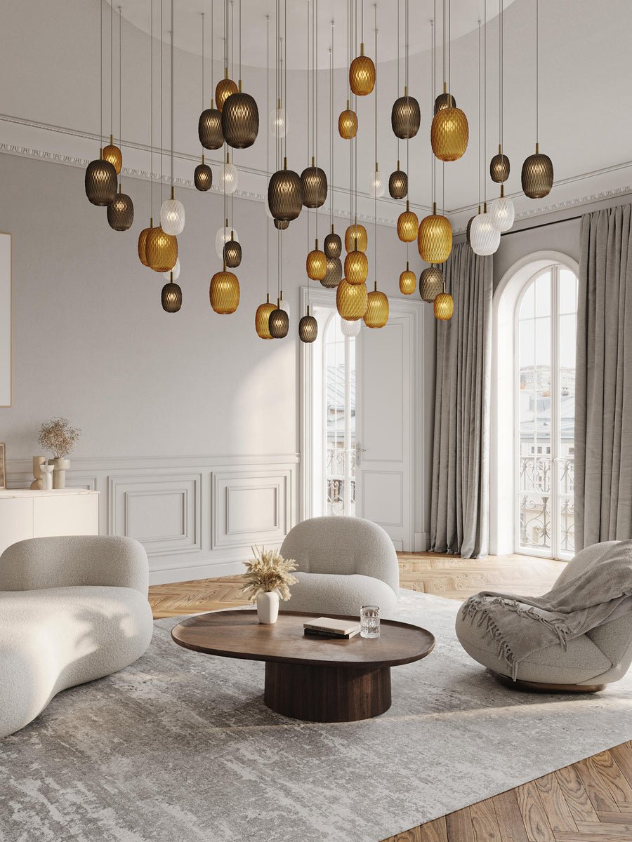 Galaxy Chromatic Gem Drop Spiral Chandelier