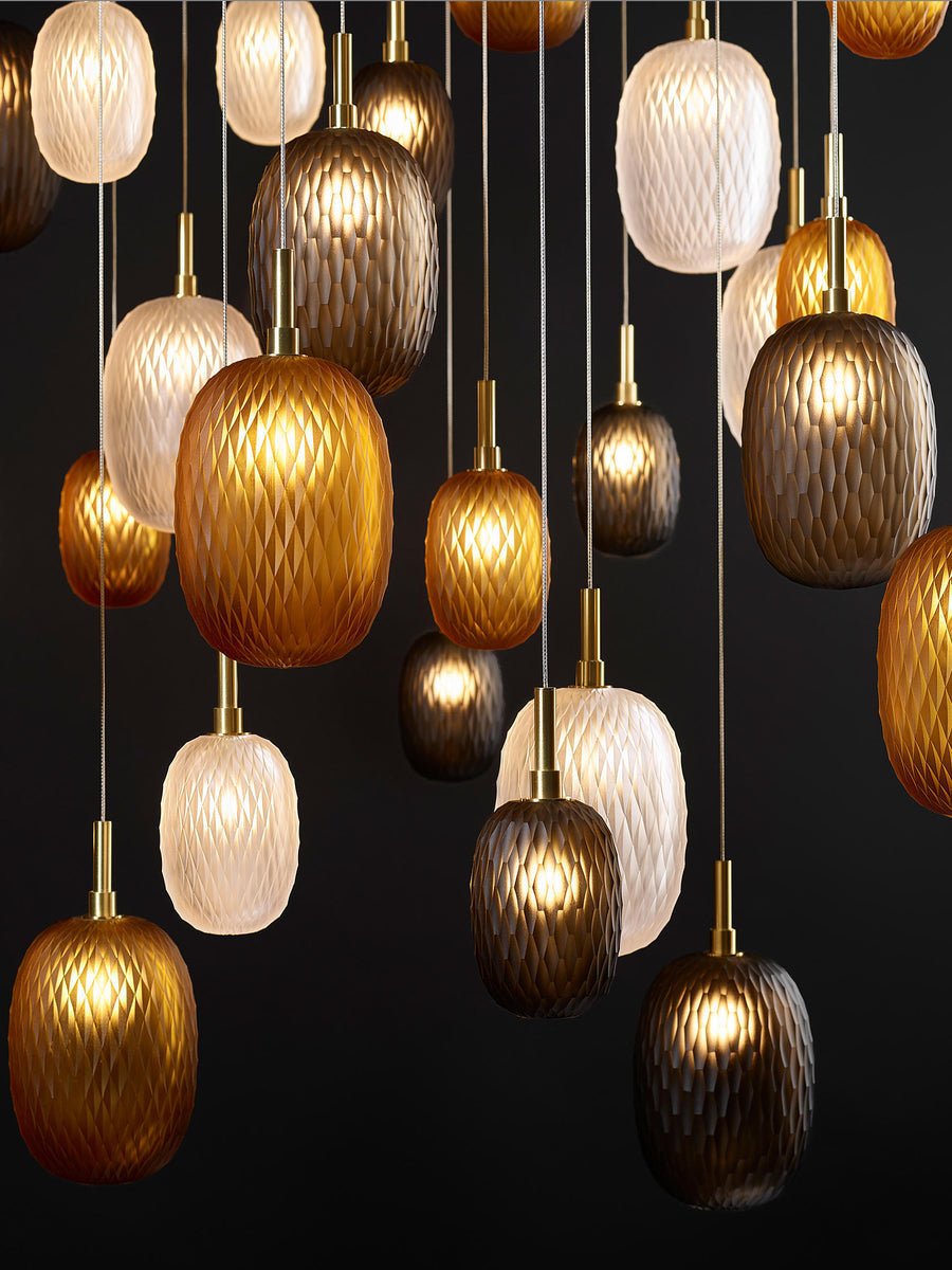 Galaxy Chromatic Gem Drop Spiral Chandelier