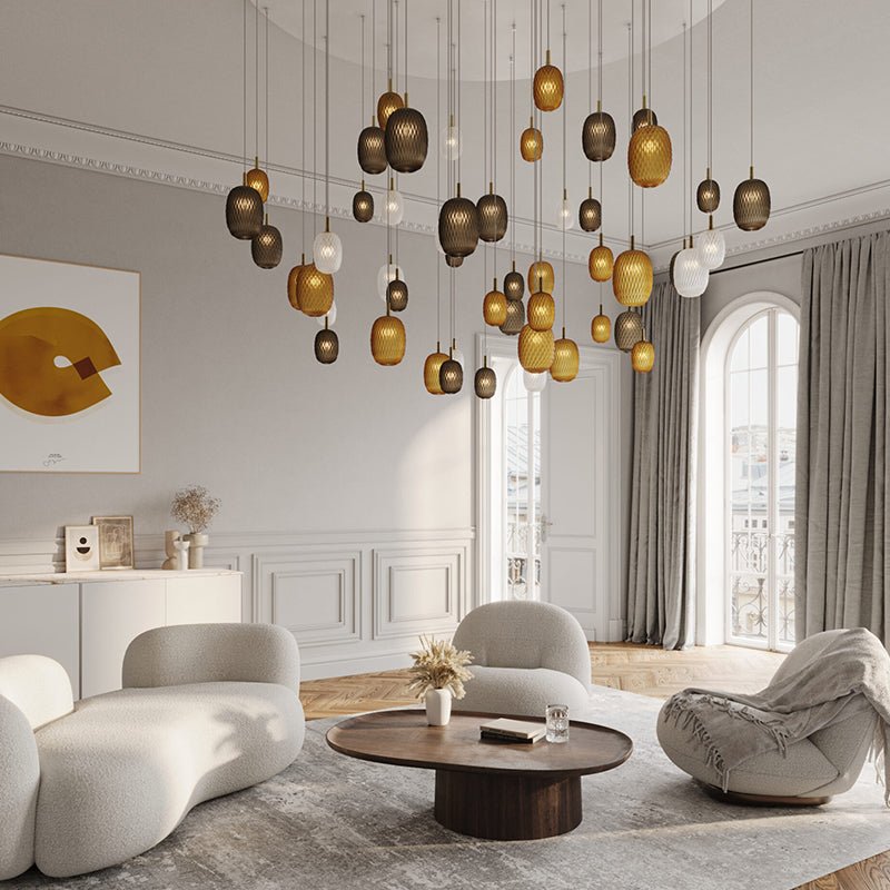 Galaxy Chromatic Gem Drop Spiral Chandelier